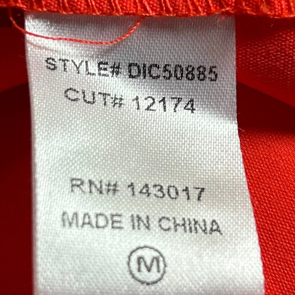 Like new! Ces Femme Orange Smocked Waist Tiered Ruffle Dress Size Medium - Picture 6 of 7